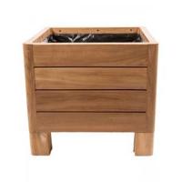 Vierkante houten plantenbak naturel 50x50x45 cm - thumbnail