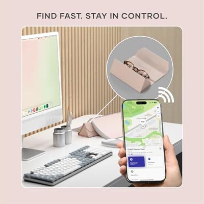 Satechi FindAll vegan-lederen brillenkoker met FindMy - Desert Rose