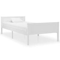 Bedframe massief grenenhout wit 100x200 cm - thumbnail