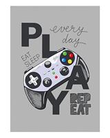 Sweet Home Fleece Plaid Eat Sleep Repeat 100 x 140 cm - thumbnail