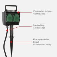 Brennenstuhl 1154440 Buitenstopcontact 4-voudig Zwart - thumbnail