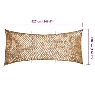 VidaXL Camouflagenet met opbergzak 627x290 cm zandkleurig VidaXL Camouflagenet met opbergzak 627x290 cm zandkleurig