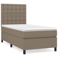 Boxspring met matras stof taupe 120x200 cm - thumbnail