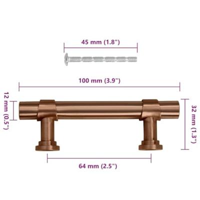 VidaXL Handvatten 10 st 64 mm roestvrij staal bronskleurig