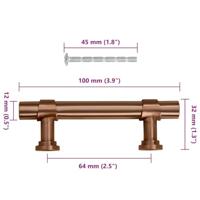 VidaXL Handvatten 10 st 64 mm roestvrij staal bronskleurig - thumbnail