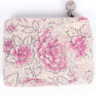 Vilten Tasje Medium (Grijs-Roze) Vilten Tasje Medium (Grijs-Roze)