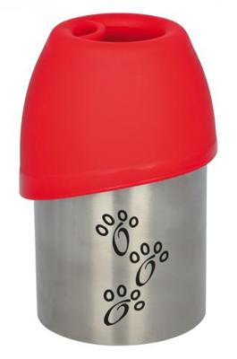 TRIXIE DRINKFLES RVS MET PLASTIC DRINKBAKJE ASSORTI 300 ML