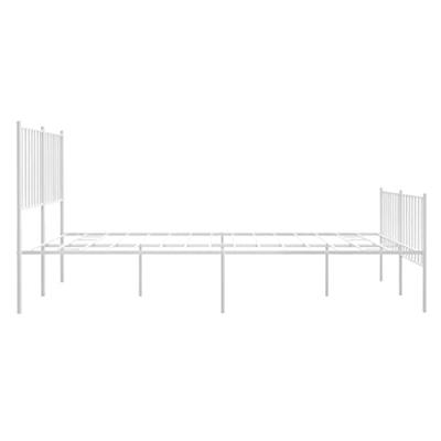 Bedframe met hoofd- en voeteneinde metaal wit 120x200 cm - thumbnail
