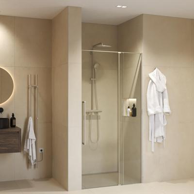 Nisdeur Sanivo Sena Met Vast Paneel Helder Glas 90x200 cm Met Montageset RVS Look