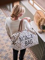 Luiertas Mommy bag large canvas CHILDHOME gebroken wit luipaard - thumbnail