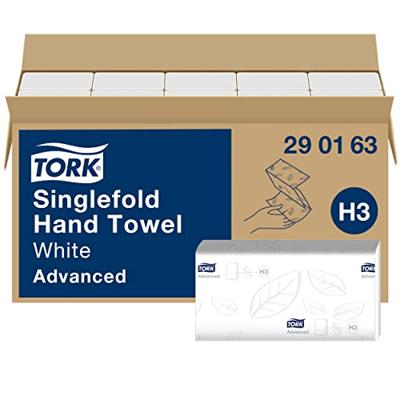 Tork papieren handdoeken Advanced, 2-laags, 250 vellen, systeem H3, wit, pak van 15 stuks - thumbnail