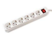 VALUE 6-voudige stekkerdoos met schakelaar, wit, 10 m - thumbnail