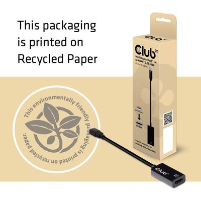 CLUB3D Mini DisplayPort 1.4 to HDMI 2.0a HDR Active Adapter