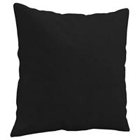 2-delige Loungeset met kussens microvezelstof zwart - thumbnail