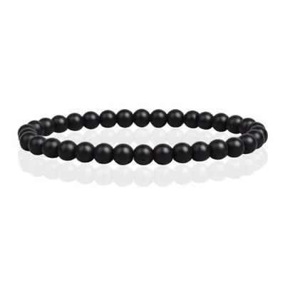6mm Memphis Natuursteen Armband - Matte Onyx
