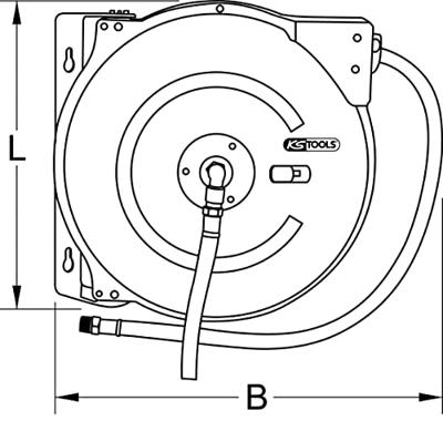 KS Tools 515.3440 Pneumatische slanghaspel 15 m 20 bar