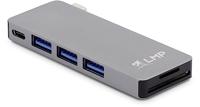 LMP USB-C Basic Hub 6 poort, 3X USB 3.0 (1x 1.5A output), SD/MicroSD, USB-C (PD), aluminium, Space Grey - thumbnail