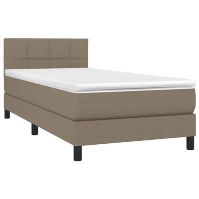 Boxspring met matras en LED stof taupe 180x200 cm