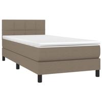 Boxspring met matras en LED stof taupe 180x200 cm - thumbnail