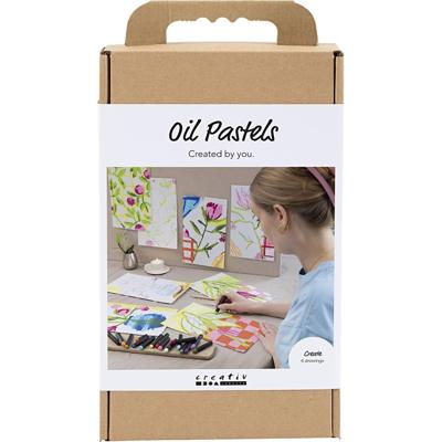 Creativ Company Hobbyset oliepastel, bloemen, diverse kleuren, 1 doos Creativ Company Hobbyset oliepastel, bloemen, diverse kleuren, 1 doos