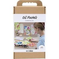 Creativ Company Hobbyset oliepastel, bloemen, diverse kleuren, 1 doos - thumbnail