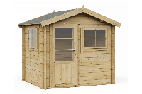 Interflex 2520 Blokhut 250x200 cm 28 mm vuren compleet gecoat- Zadeldak- Hout- Interflex - thumbnail