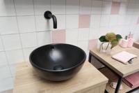 Waskom keramiek mat zwart 38x38x15cm - thumbnail
