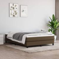 Bedframe zonder matras stof donkerbruin 140x190 cm - thumbnail