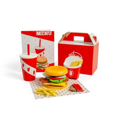 Bigjigs houten burger- en frietset, 48dlg.