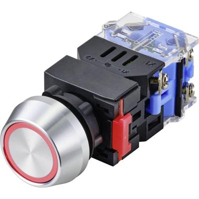 TRU COMPONENTS LAS0-L-11EB/R/12V Druktoets 250 V 5 A 1x uit/(aan) Moment Rood IP40 1 stuk(s)