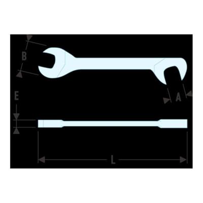 Facom steeksleutel micromechanica, bek 15° en 75° gebogen 1/2' - 34.1/2 Facom steeksleutel micromechanica, bek 15° en 75° gebogen 1/2' - 34.1/2