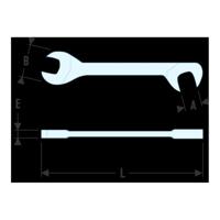 Facom steeksleutel micromechanica, bek 15° en 75° gebogen 1/2&apos; - 34.1/2 - thumbnail