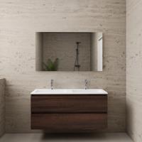 ACTIE BWS Badmeubel | Paris | Sonoma Choco 120 cm | Hoogglans Wit Wastafel | 2 Kraangaten - thumbnail