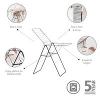 Brabantia hangon droogrek 20 meter matt black - thumbnail
