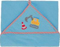 Playshoes badponcho graafwerken junior 100 cm katoen blauw maat L - thumbnail