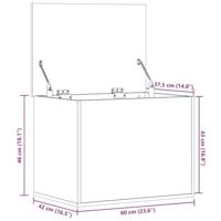 Opbergbox 60x42x46 cm bewerkt hout zwart - thumbnail
