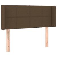 Hoofdbord met randen 93x16x78/88 cm stof donkerbruin - thumbnail