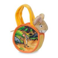 Aurora knuffelmuis in tas 18 cm geel/oranje - thumbnail