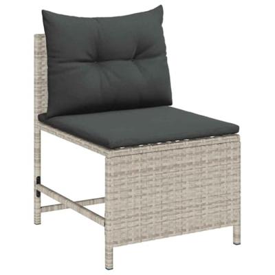 Tuinbankenset 6 pcs Licht Grijs en Donker Grijs poly rattan Tuinbankenset 6 pcs Licht Grijs en Donker Grijs poly rattan