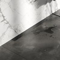 Douchegoot Brauer Geborsteld Gunmetal Muur Montage Inclusief Vloerflens 70x7 cm Zero Tegelinlegrooster Omkeerbaar Brauer - thumbnail