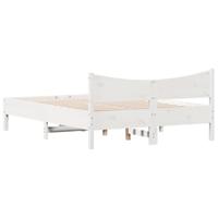 Bedframe massief grenenhout wit 140x190 cm - thumbnail
