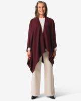 HEMA Damesponcho donkerrood - thumbnail