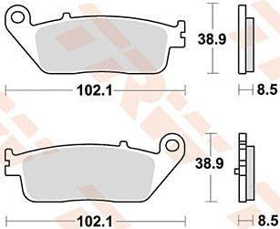 TRW remblokken "mcb845" brake pad mcb 845 srm sintered metal