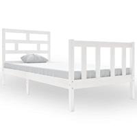 Bedframe massief grenenhout wit 90x190 cm - thumbnail