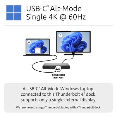 Kensington SD5760T ThunderboltTM 4 Dual 4K Docking Station met 96W Power Delivery - thumbnail