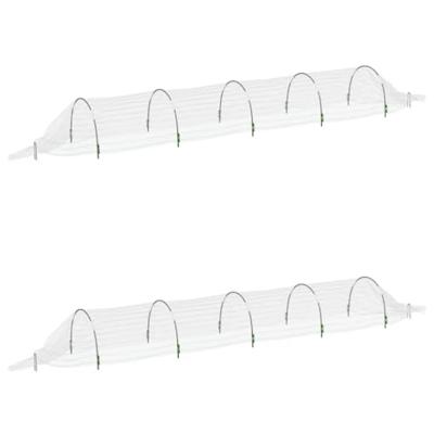 Kweektunnels 2 st 1,5x5 m glasvezel en polypropeen