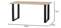 WOOOD Eettafel 'Tablo' met U-poot, 160 x 90cm - thumbnail