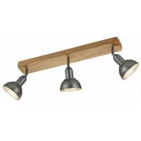 Trio Houten plafondlampDelhi 3-lichts spots antiek zilver - 803400367 - thumbnail