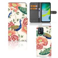 Telefoonhoesje | Met pasjeshouder | voor Motorola Moto E13 4G Pink Peacock - thumbnail