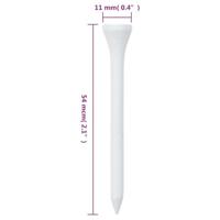 VidaXL 1000 st golftees 54 mm bamboe wit - thumbnail